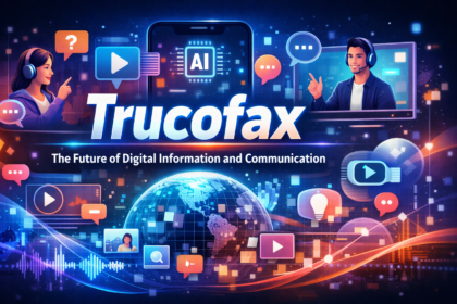 Trucofax futuristic digital platform concept showing global data networks and advanced communication technology