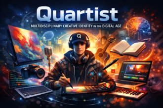 Quartist concept showing multidisciplinary digital creator combining art, design, and technology