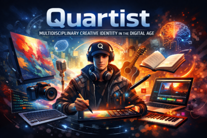 Quartist concept showing multidisciplinary digital creator combining art, design, and technology