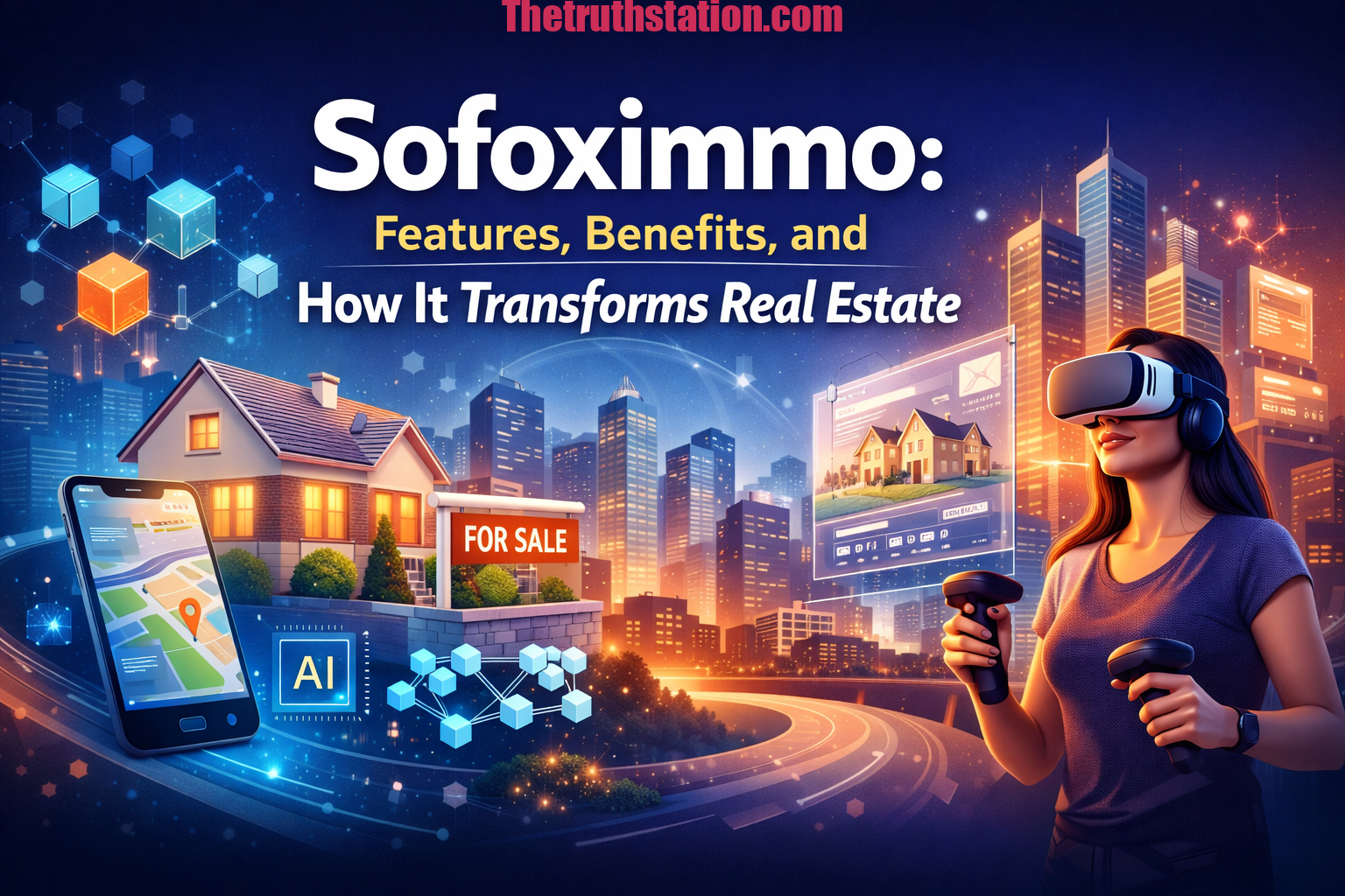 Sofoximmo real estate platform with AI tools, virtual tours, and smart property listings