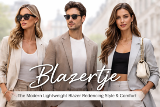 Stylish men and women wearing modern lightweight blazertjes showcasing smart casual fashion outfits