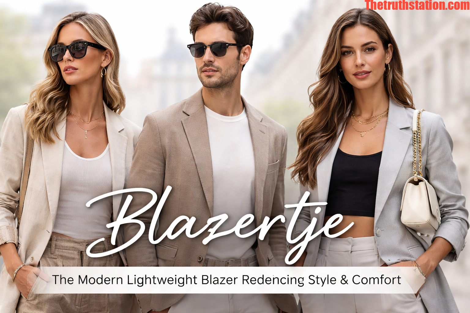 Stylish men and women wearing modern lightweight blazertjes showcasing smart casual fashion outfits