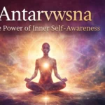 Antarvwsna concept showing a meditating figure symbolizing inner awareness and subconscious reflection