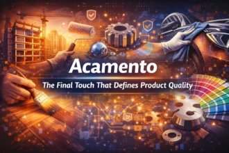 Acamento finishing process showing painting, polishing, and product surface finishing in manufacturing and construction