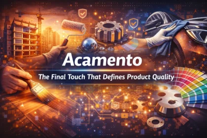 Acamento finishing process showing painting, polishing, and product surface finishing in manufacturing and construction